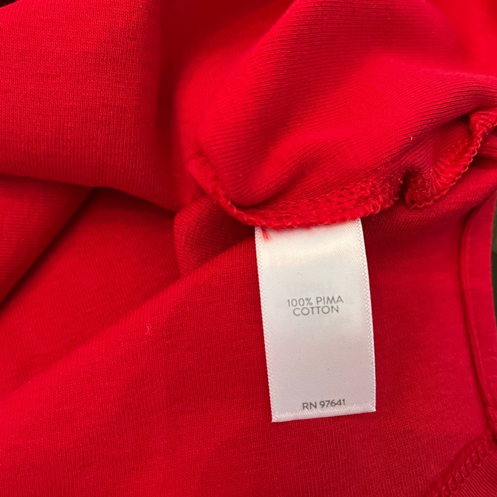 J. Jill Pima Tie-Sleeve Tee Red Women’s Size Small NWOT - Picture 5 of 6